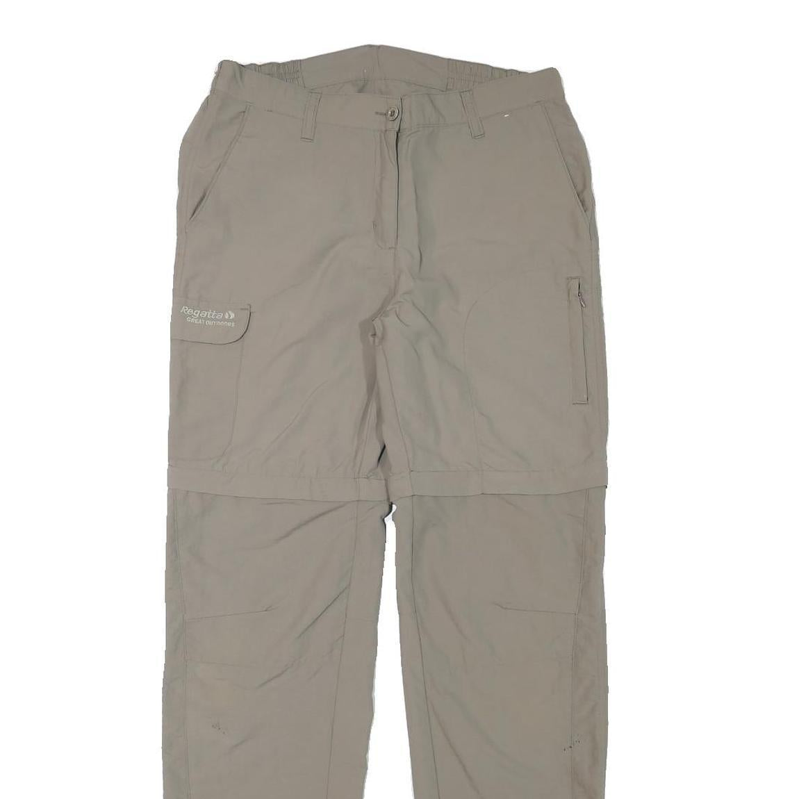 REGATTA Womens Polyester Blend Beige Regular Fit Zip Trousers W29 L31 Outdoor