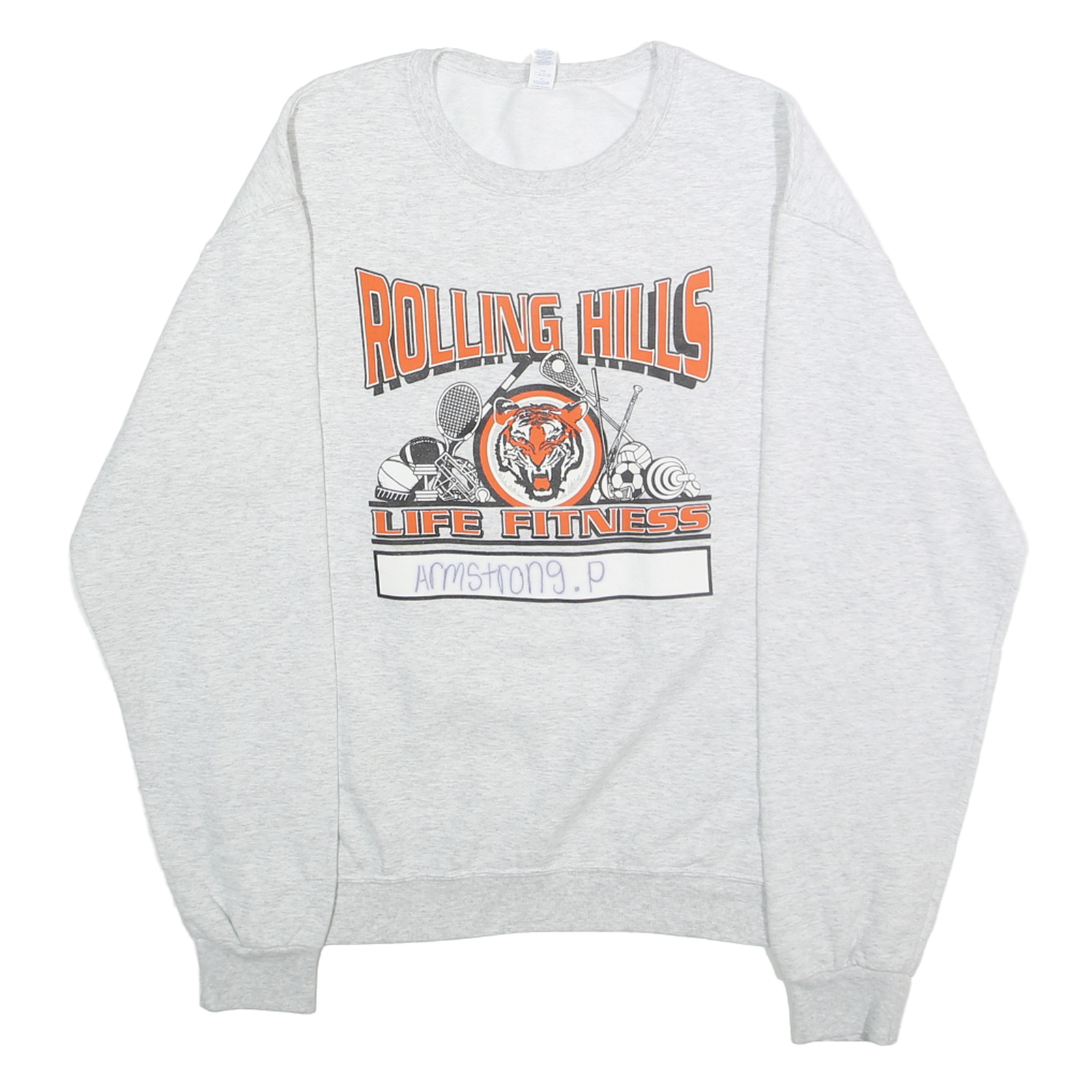 JERZEES Mens Grey Rolling Hills Fitness Crew Neck M Cotton Blend Pullover
