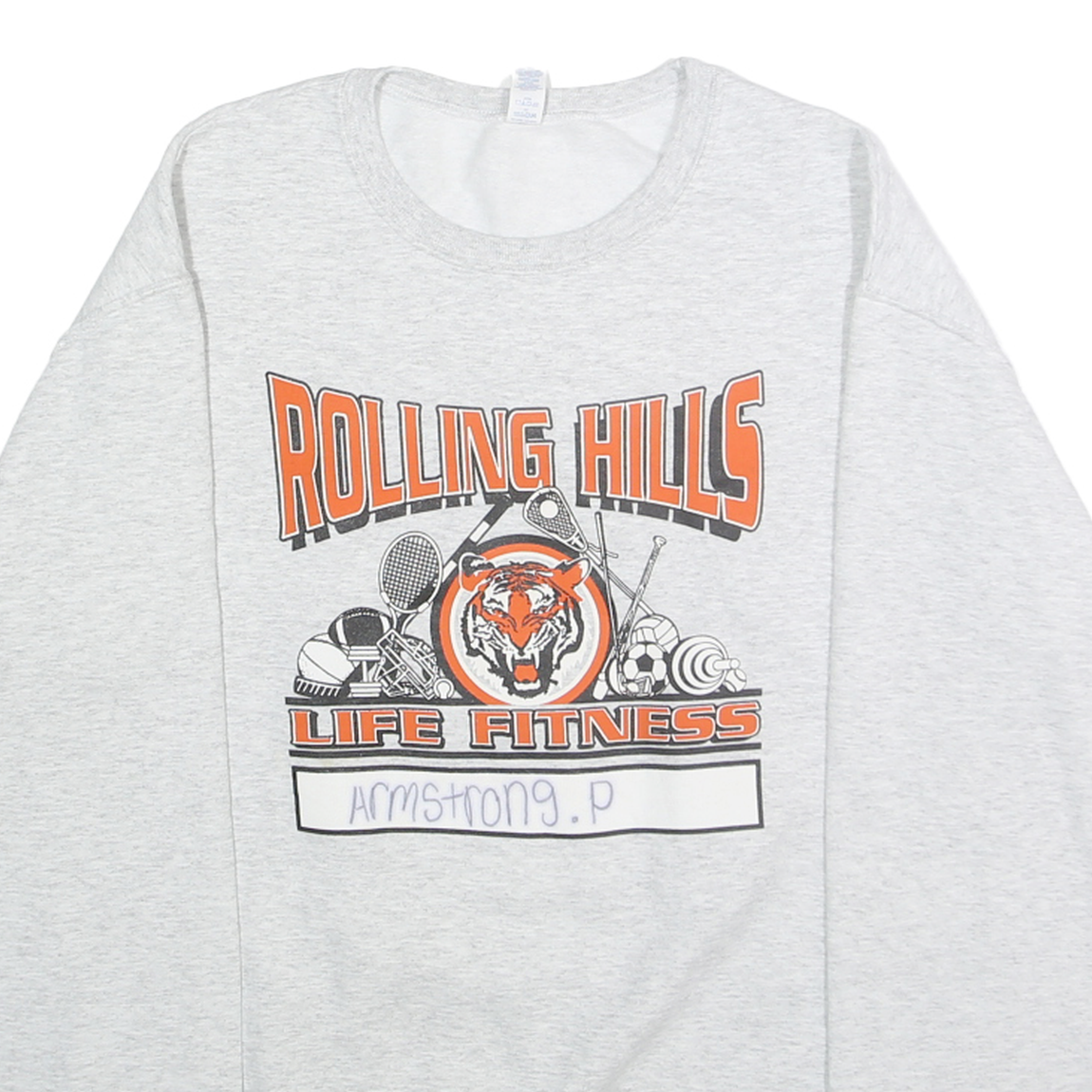 JERZEES Mens Grey Rolling Hills Fitness Crew Neck M Cotton Blend Pullover