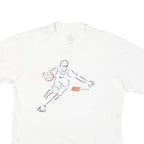 NIKE Mens White Basketball Graphic T-Shirt S Short Sleeve Crew Neck Cotton Blend