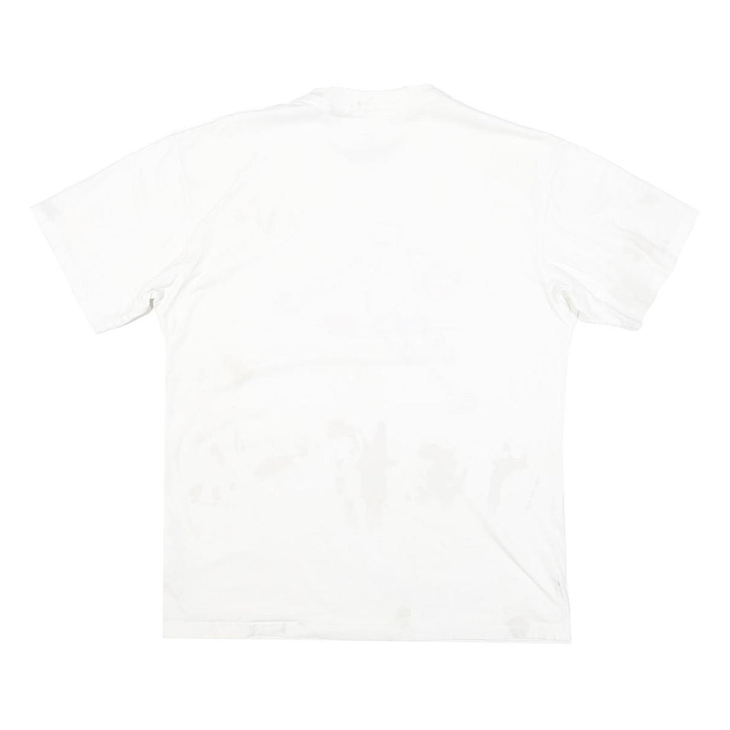 NIKE Mens White Basketball Graphic T-Shirt S Short Sleeve Crew Neck Cotton Blend