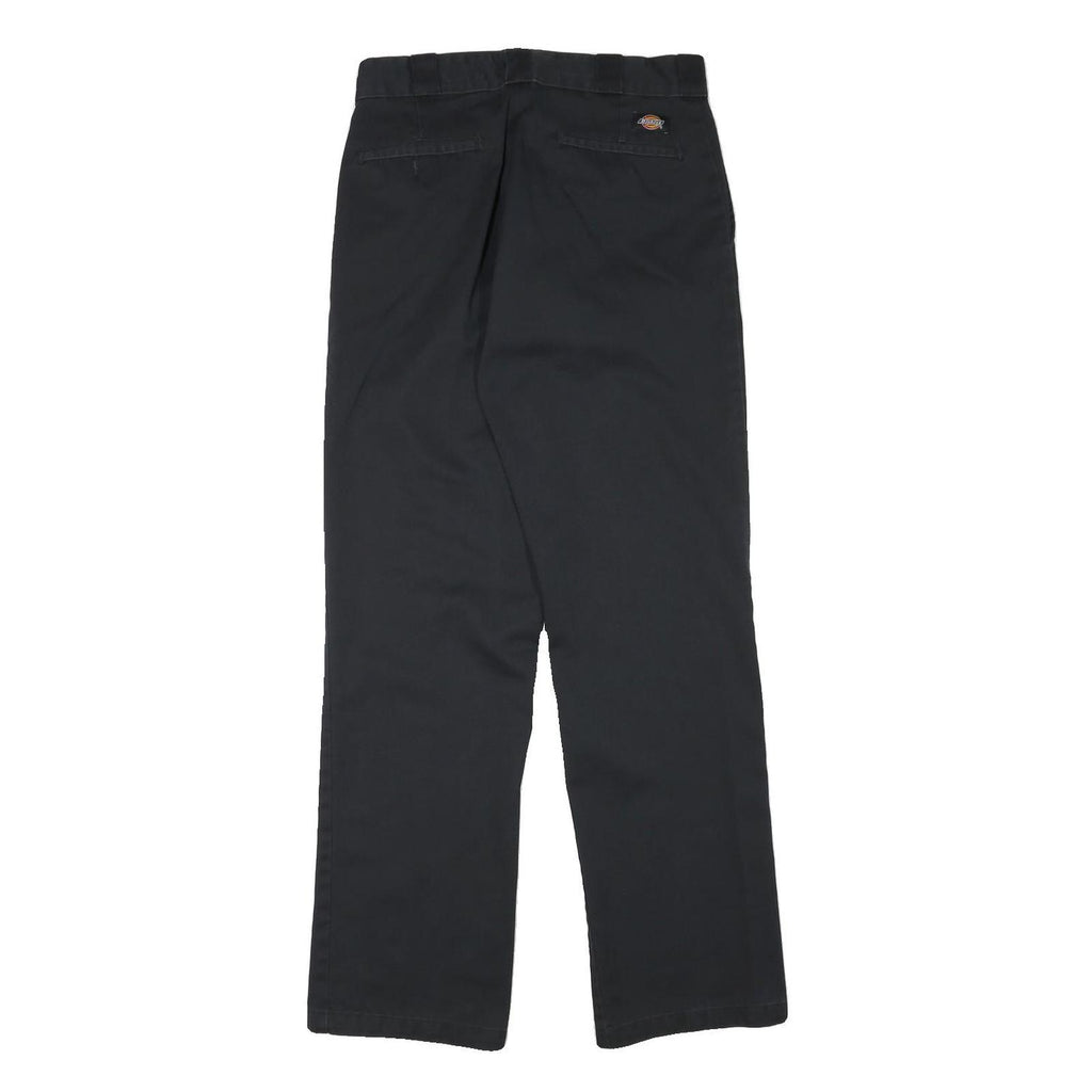 DICKIES Mens Black Regular Straight Fit Cotton Blend Trousers W30 L31 Workwear