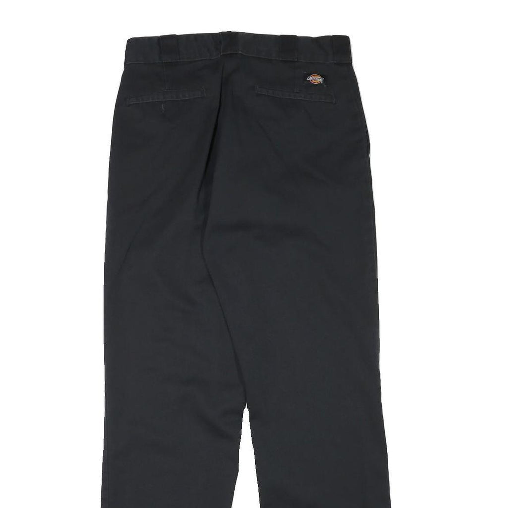 DICKIES Mens Black Regular Straight Fit Cotton Blend Trousers W30 L31 Workwear