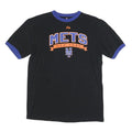 MAJESTIC Mens Black & Blue Mets Graphic T-Shirt M Short Sleeve Crew Neck