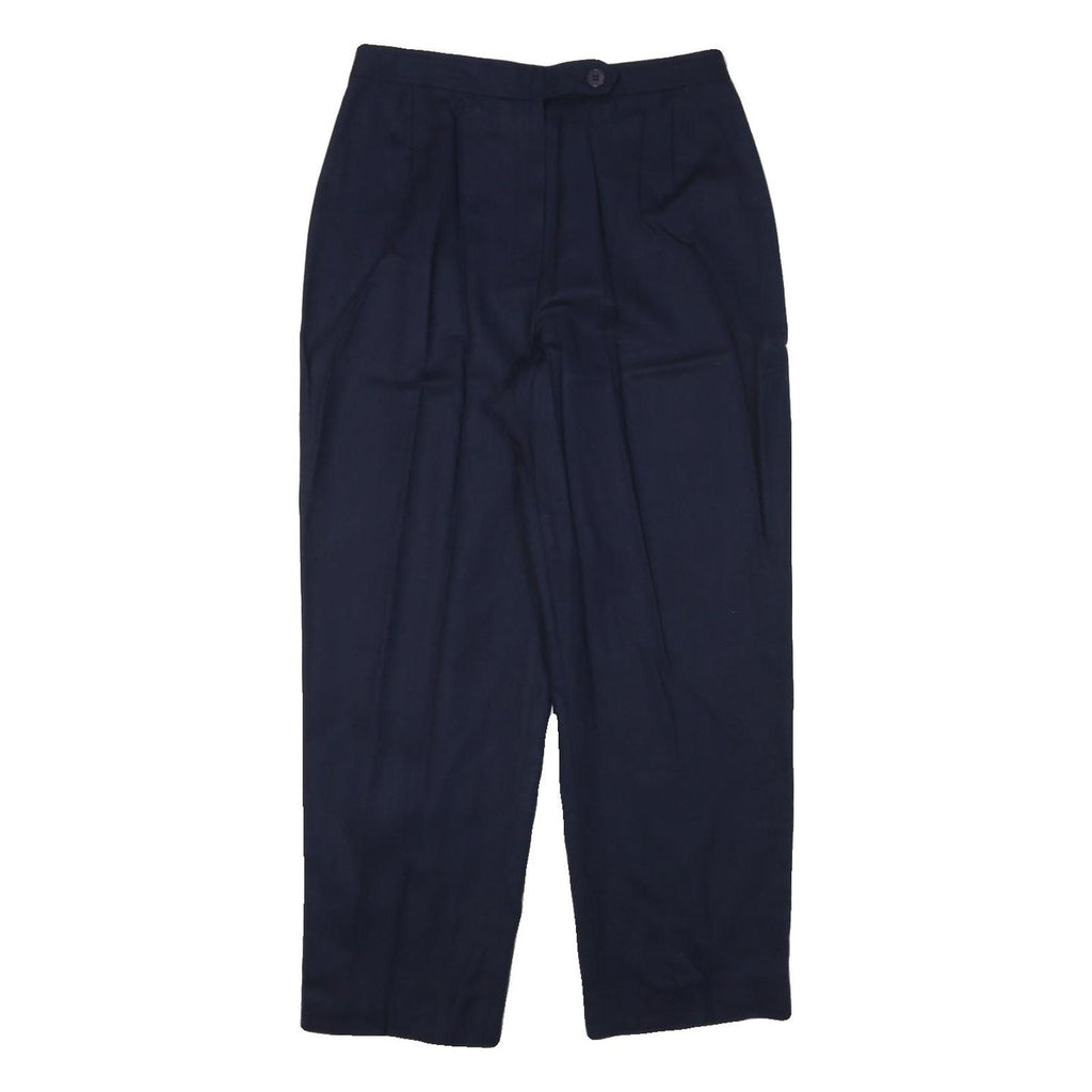 EVAN PICONE Womens Wool Blend Navy Relaxed Straight Leg Trousers W29 L27 Classic