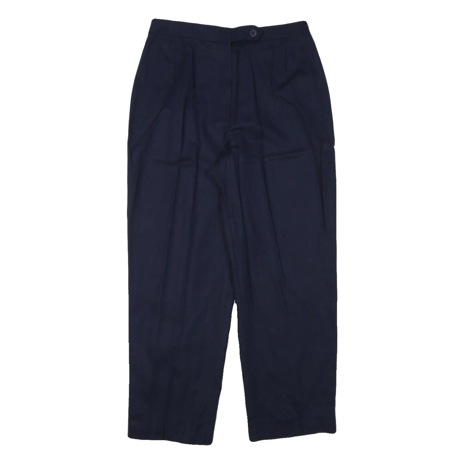 EVAN PICONE Womens Wool Blend Navy Relaxed Straight Leg Trousers W29 L27 Classic