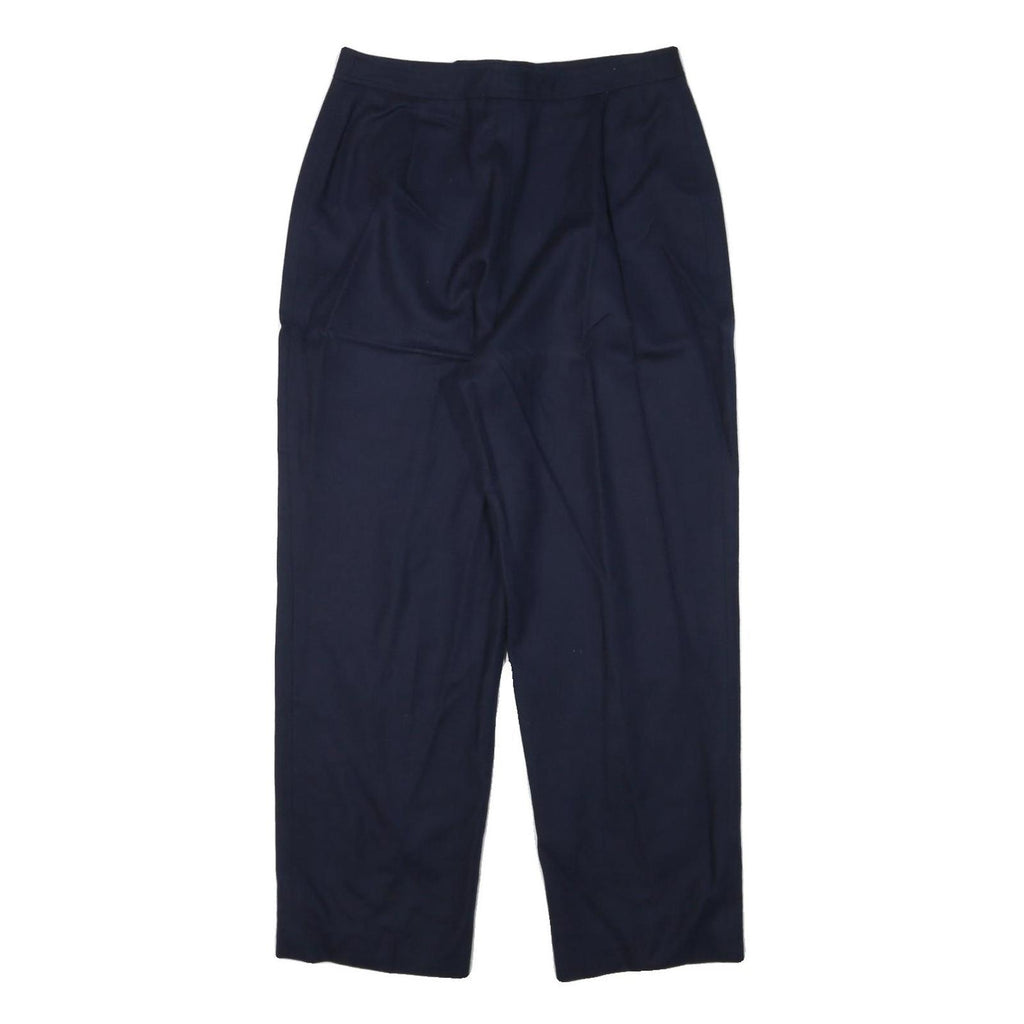 EVAN PICONE Womens Wool Blend Navy Relaxed Straight Leg Trousers W29 L27 Classic