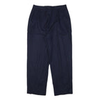 EVAN PICONE Womens Wool Blend Navy Relaxed Straight Leg Trousers W29 L27 Classic