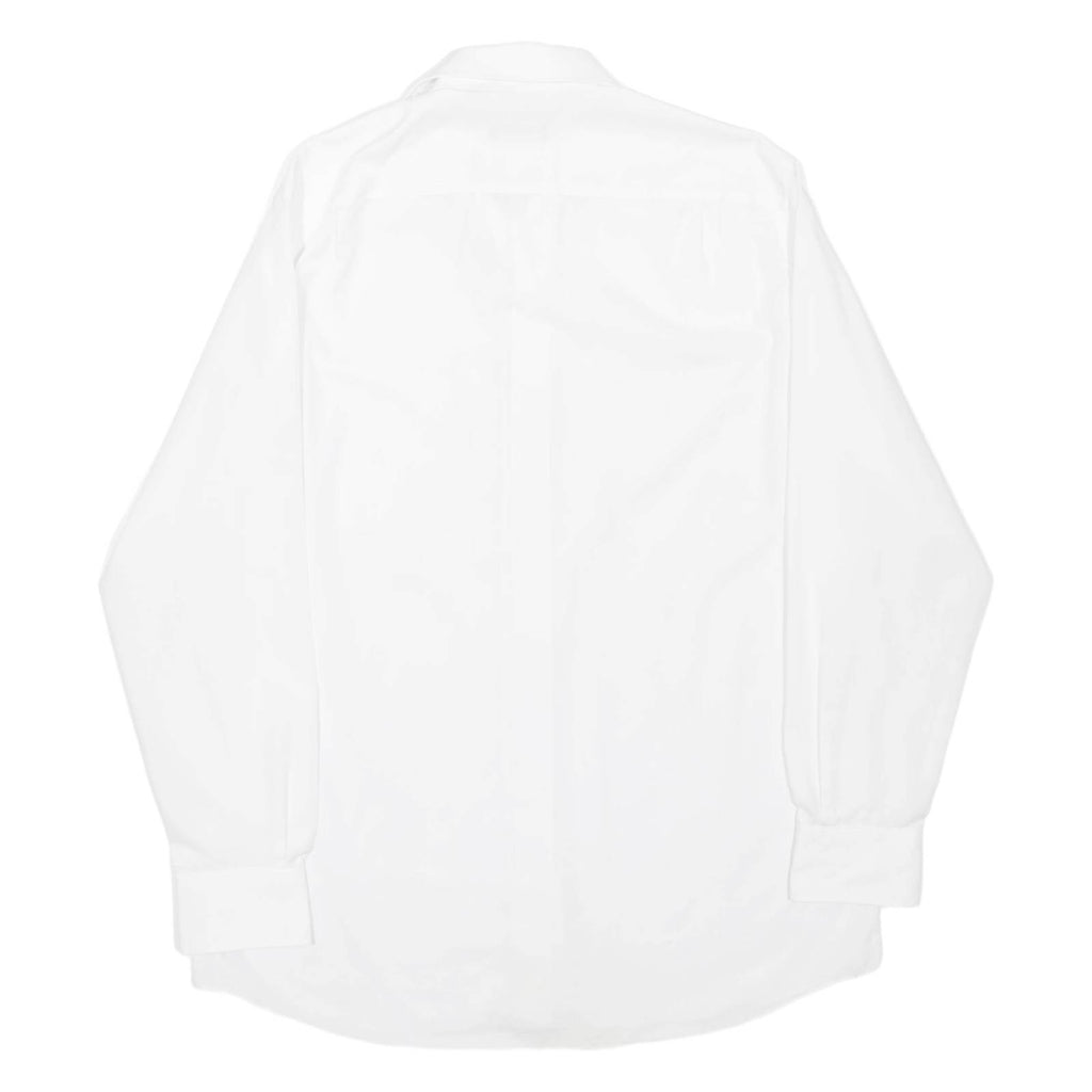 WALBUSCH Mens Plain Shirt White Long Sleeve L