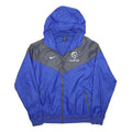 NIKE Mens Blue & Grey Zip Front Hooded Jacket M Polyester Lightweight