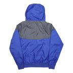 NIKE Mens Blue & Grey Zip Front Hooded Jacket M Polyester Lightweight