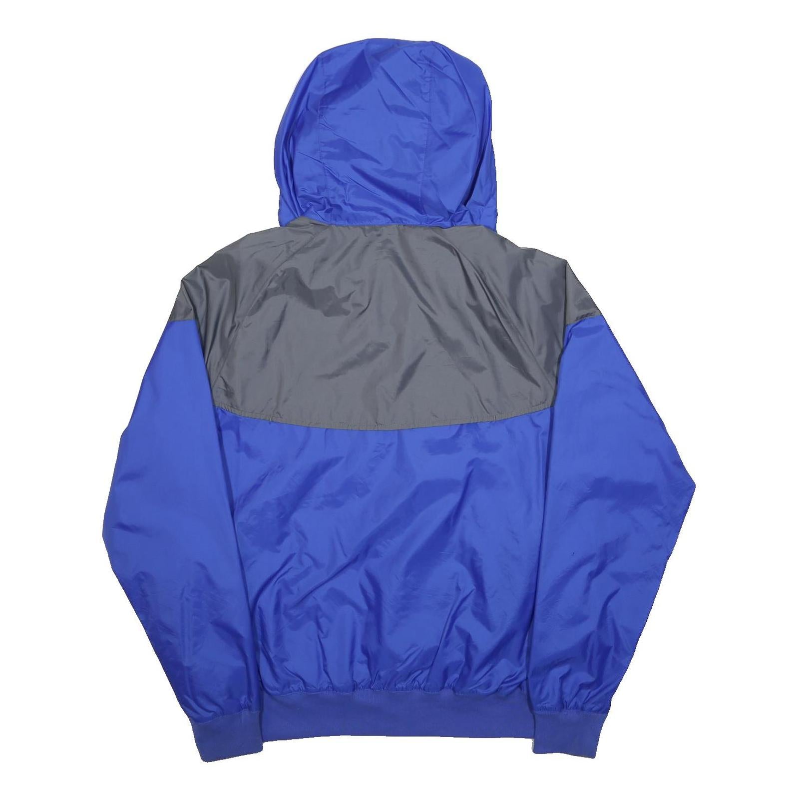 NIKE Mens Blue & Grey Zip Front Hooded Jacket M Polyester Lightweight