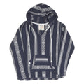Womens Navy & White Striped Pullover Hoodie M Cotton Blend Casual