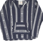 Womens Navy & White Striped Pullover Hoodie M Cotton Blend Casual