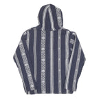 Womens Navy & White Striped Pullover Hoodie M Cotton Blend Casual