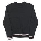 FILA Womens Black Colourblock Crew Neck S Sweatshirt Casual Logo Striped Cuffs