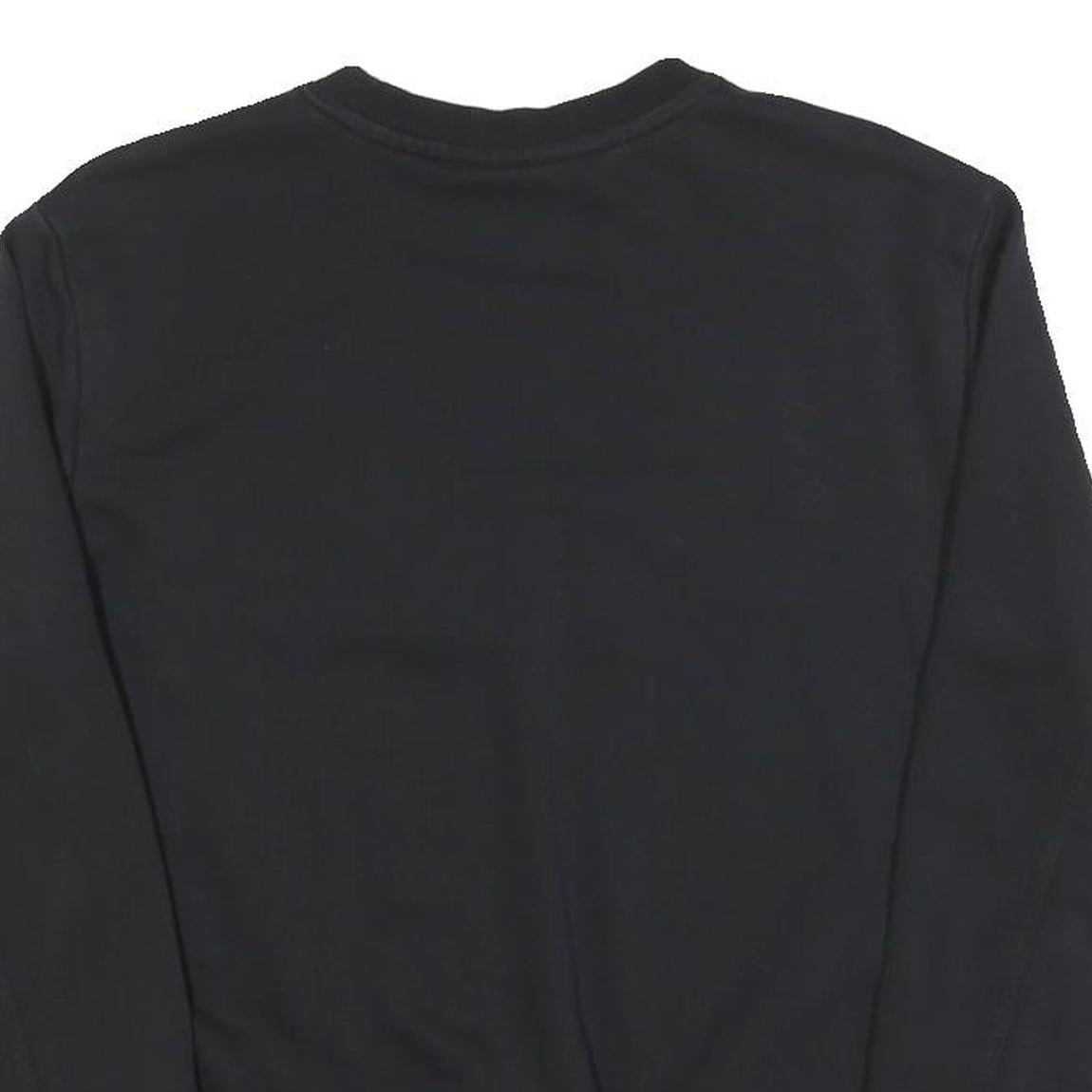 FILA Womens Black Colourblock Crew Neck S Sweatshirt Casual Logo Striped Cuffs