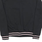 FILA Womens Black Colourblock Crew Neck S Sweatshirt Casual Logo Striped Cuffs