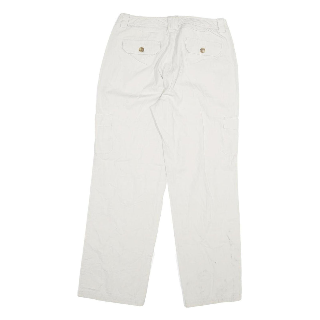 DOCKERS Womens Cotton White Regular Straight Trousers W32 L29 Casual Zip