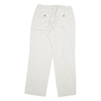 DOCKERS Womens Cotton White Regular Straight Trousers W32 L29 Casual Zip