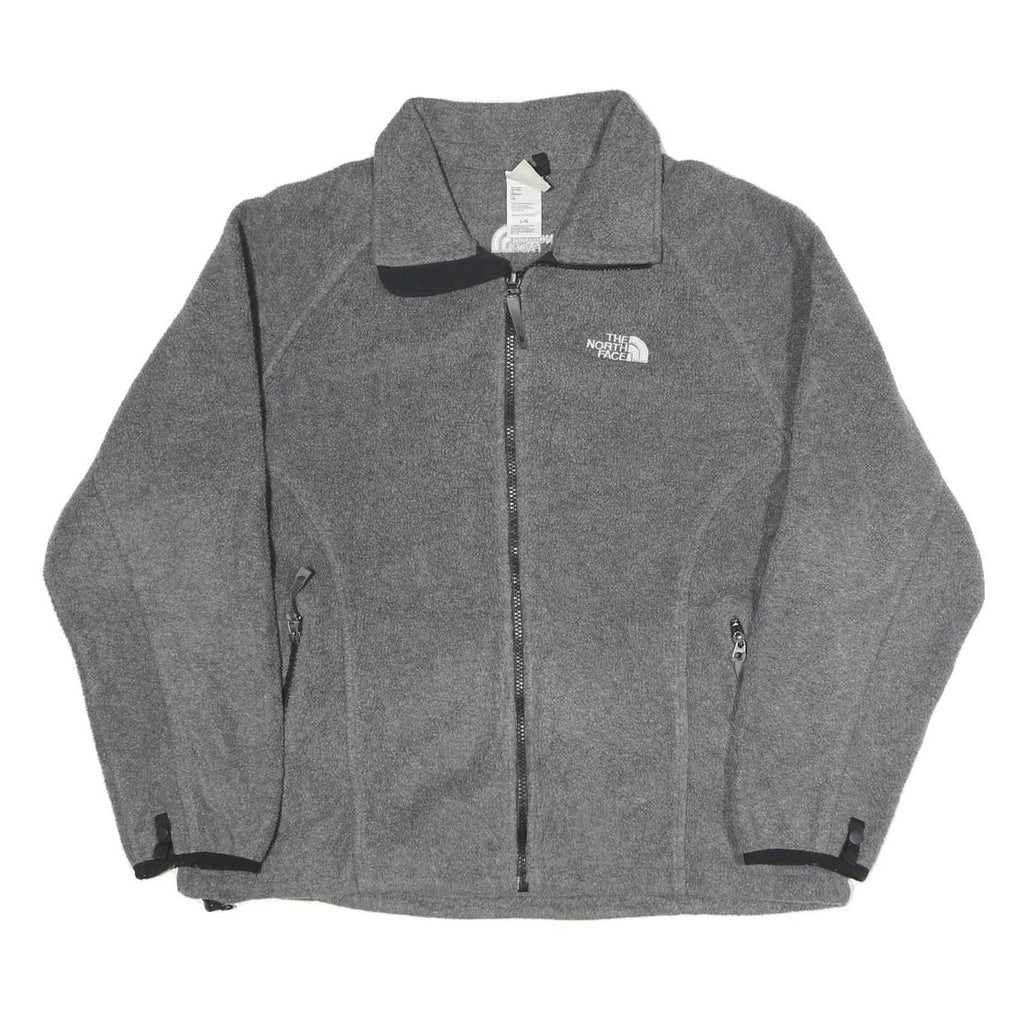 THE NORTH FACE Womens Grey Jacket L Polyester Blend Plain Zip Warm Casual