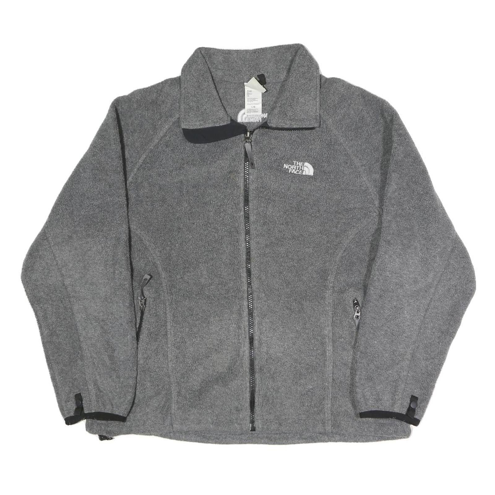 THE NORTH FACE Womens Grey Jacket L Polyester Blend Plain Zip Warm Casual