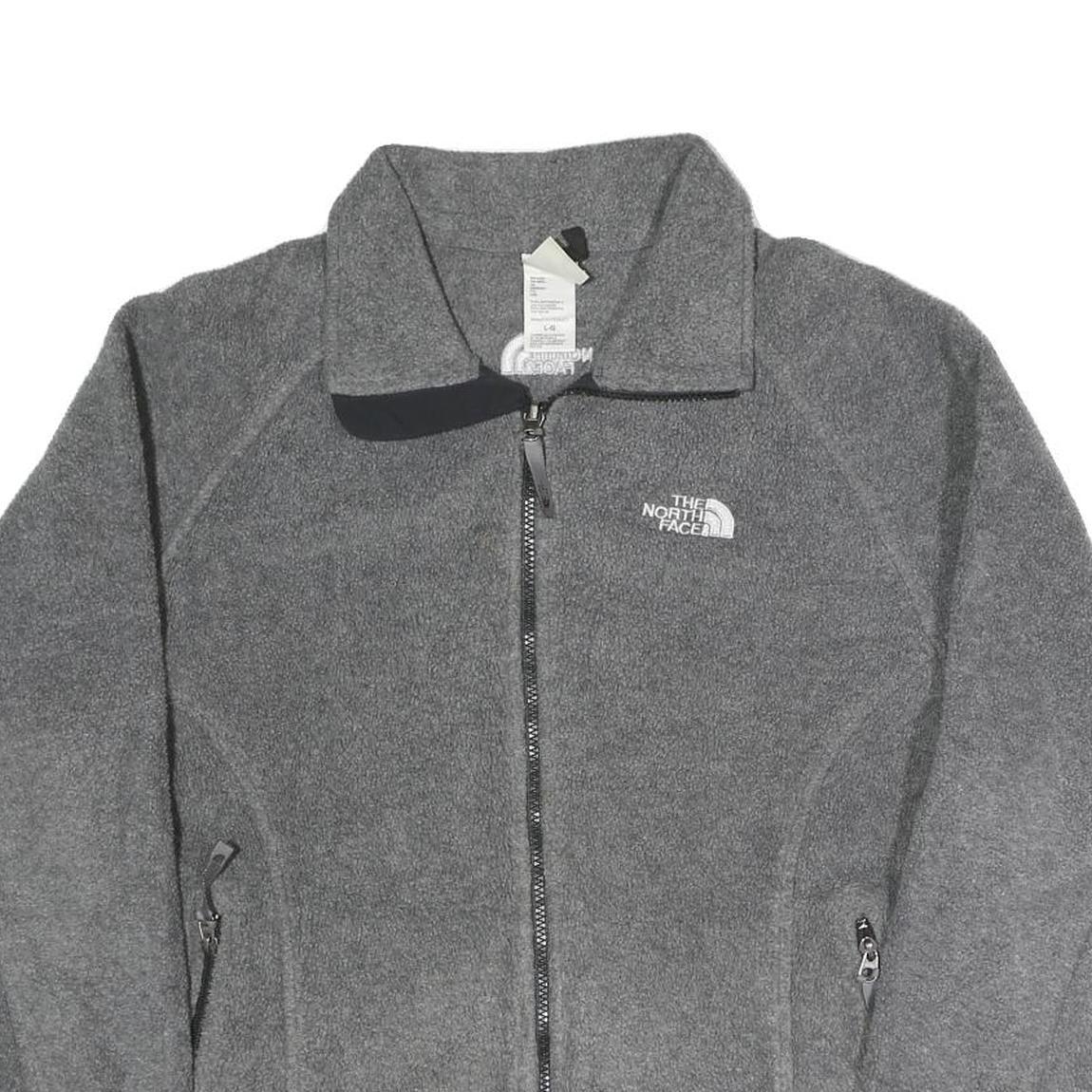 THE NORTH FACE Womens Grey Jacket L Polyester Blend Plain Zip Warm Casual