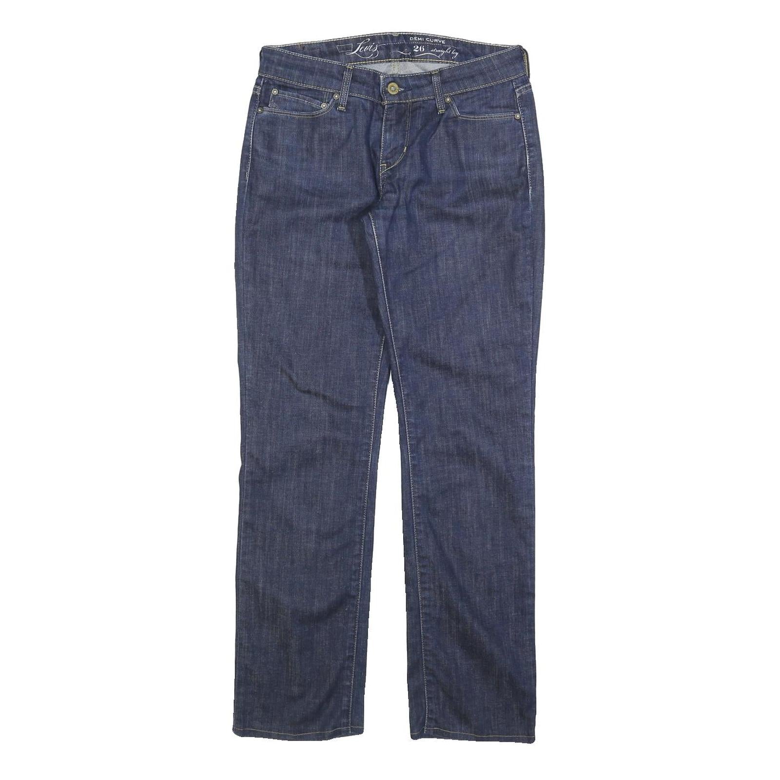 LEVI'S Womens Slim Blue Denim Slim Straight Jeans W26 L29 Classic Cotton Blend