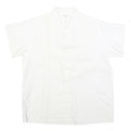 Womens White Plain Shirt M Cotton Blend Regular Fit Button Collar Casual