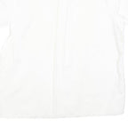Womens White Plain Shirt M Cotton Blend Regular Fit Button Collar Casual