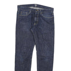 CARHARTT Mens Slim Blue Denim Raw Slim Fit Jeans W33 L34 Classic Zip Closure