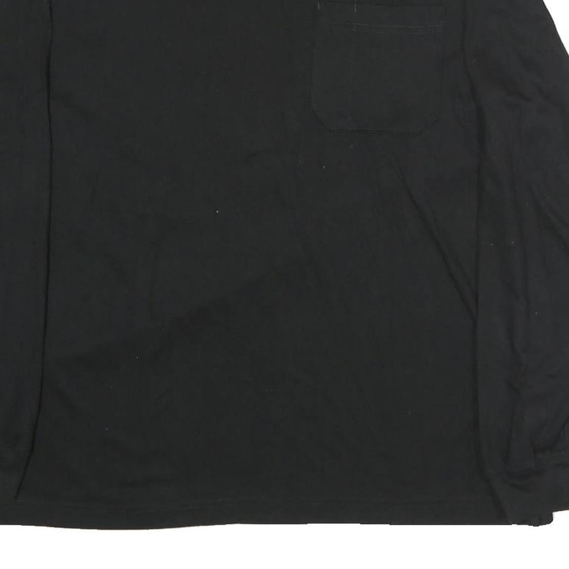 WRANGLER Mens Black Long Sleeve Crew Neck Pocket T-Shirt L Cotton