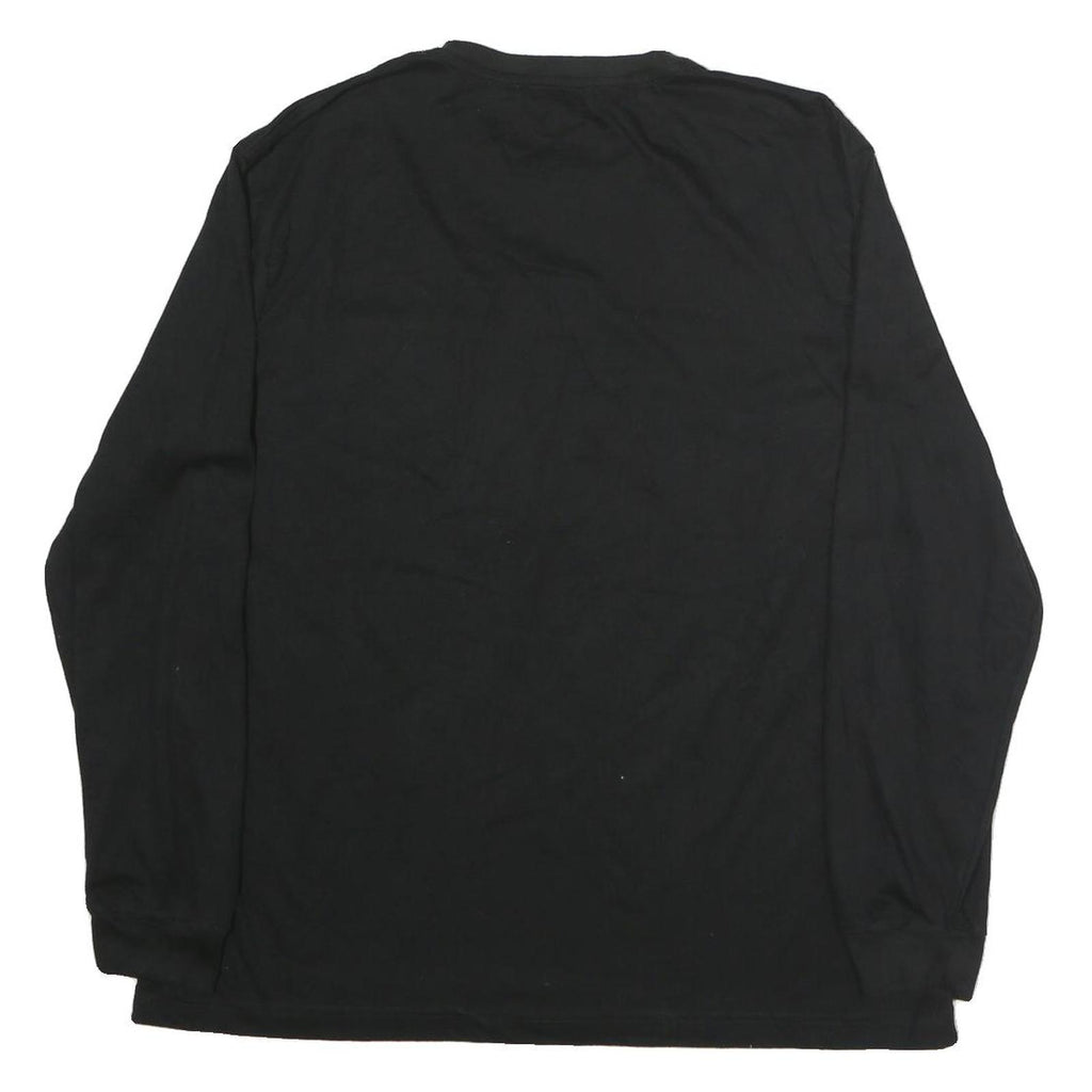 WRANGLER Mens Black Long Sleeve Crew Neck Pocket T-Shirt L Cotton