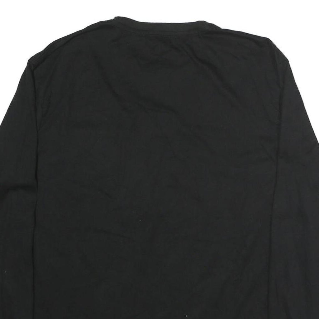 WRANGLER Mens Black Long Sleeve Crew Neck Pocket T-Shirt L Cotton