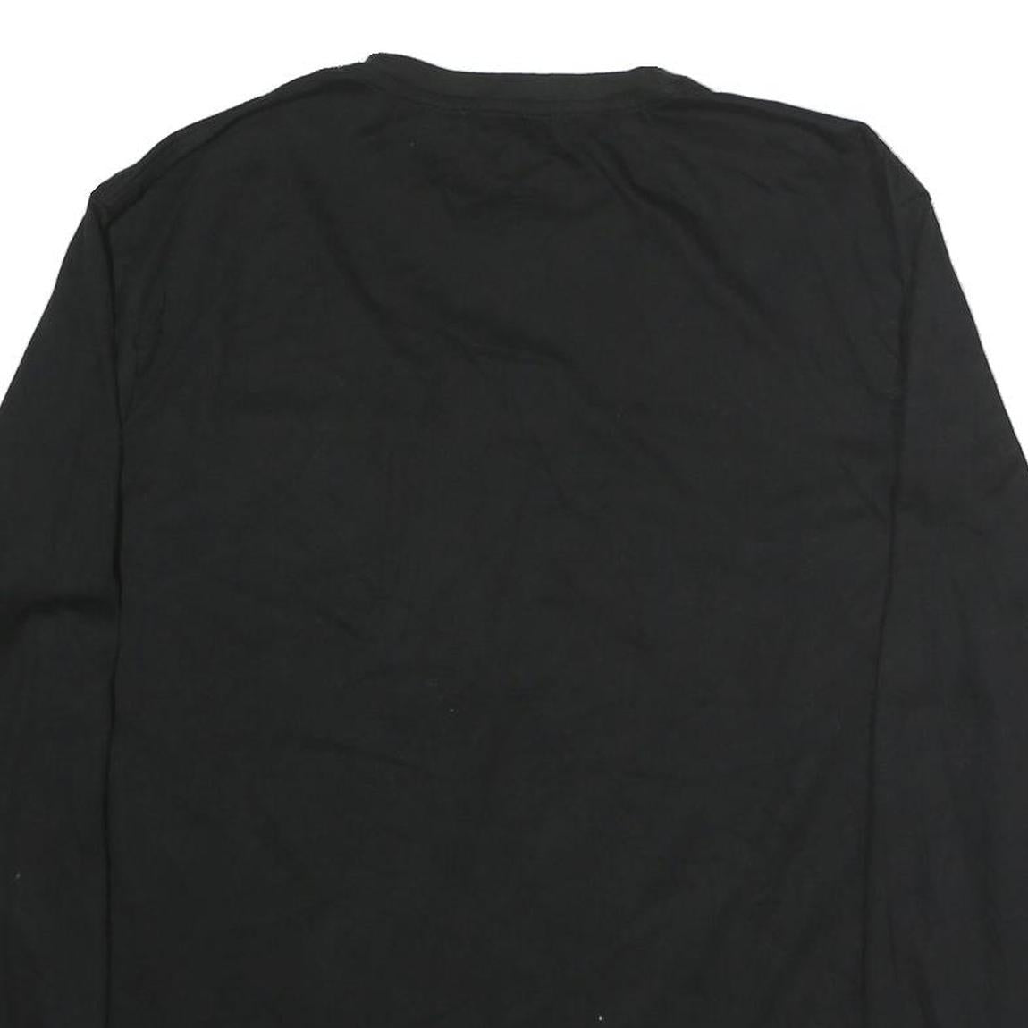 WRANGLER Mens Black Long Sleeve Crew Neck Pocket T-Shirt L Cotton