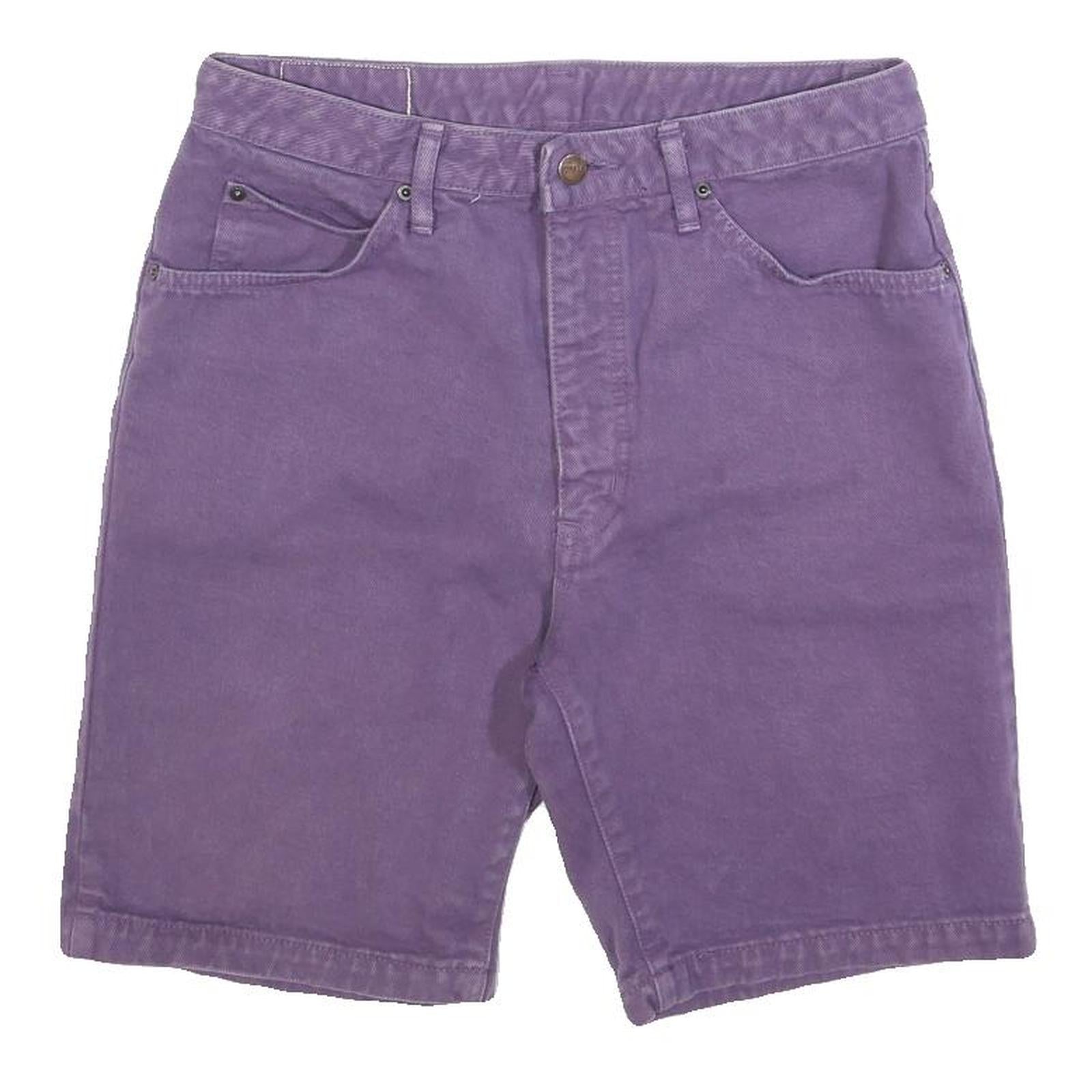 EDWIN Mens Shorts Purple M W30 Cotton Blend Casual Classic Plain with Pockets