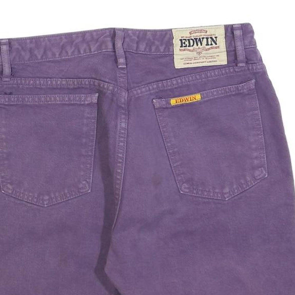 EDWIN Mens Shorts Purple M W30 Cotton Blend Casual Classic Plain with Pockets