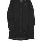 G-STAR Mens Black Wool Blend Hooded Button Jacket S Wool Blend Hooded Coat