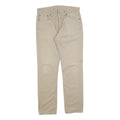 LEVI'S Mens Slim Beige Cotton Blend Trousers W33 L32 Zip Closure Classic Fit