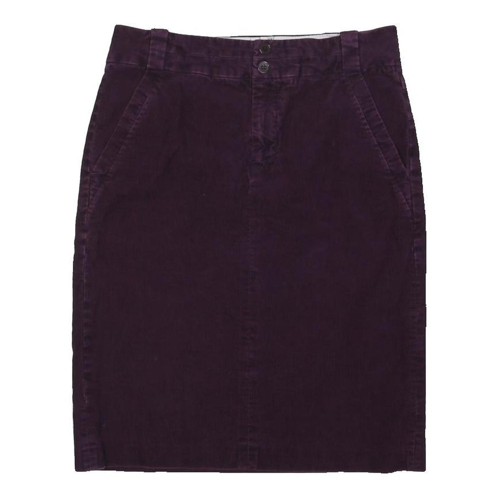 JIGSAW Womens Purple Cotton Blend Pencil Knee Length Corduroy Skirt Size M