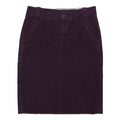 JIGSAW Womens Purple Cotton Blend Pencil Knee Length Corduroy Skirt Size M