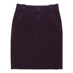 JIGSAW Womens Purple Cotton Blend Pencil Knee Length Corduroy Skirt Size M