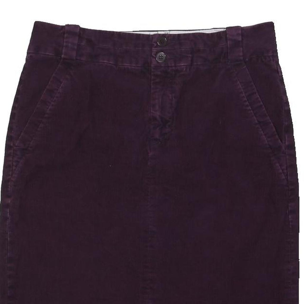 JIGSAW Womens Purple Cotton Blend Pencil Knee Length Corduroy Skirt Size M