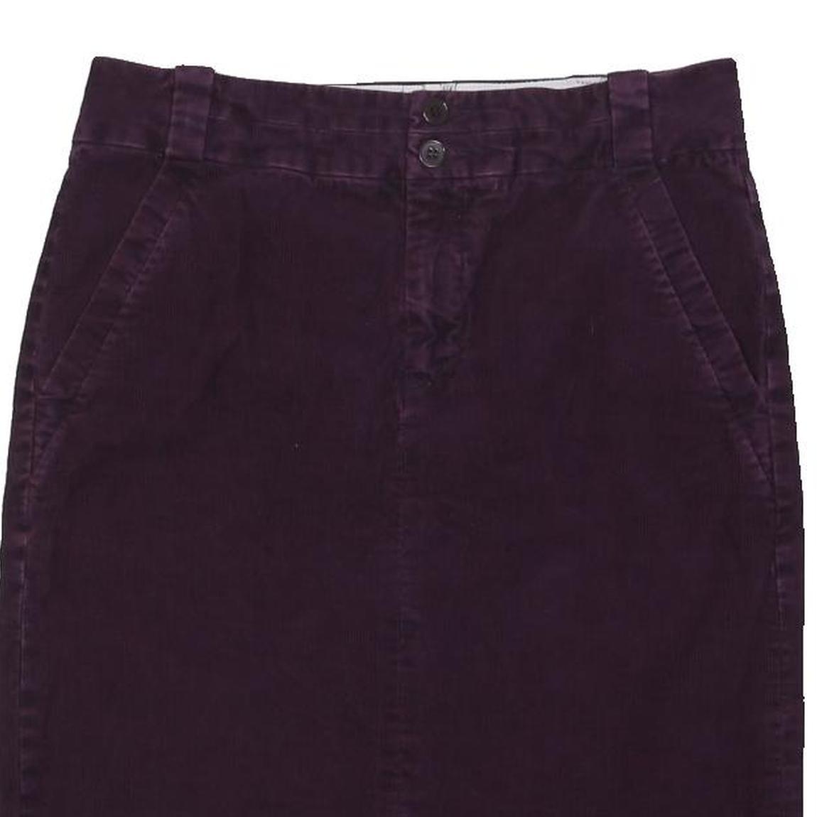 JIGSAW Womens Purple Cotton Blend Pencil Knee Length Corduroy Skirt Size M