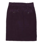 JIGSAW Womens Purple Cotton Blend Pencil Knee Length Corduroy Skirt Size M