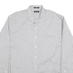 NAUTICA Mens White & Black Check Shirt 2XL Button-Down Collar Long Sleeve