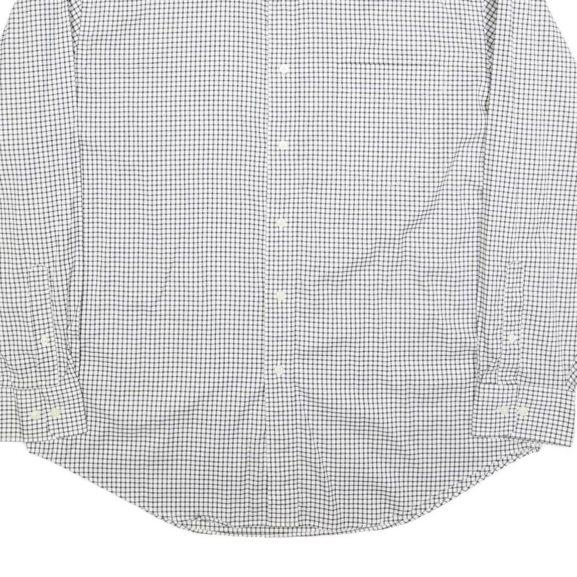NAUTICA Mens White & Black Check Shirt 2XL Button-Down Collar Long Sleeve