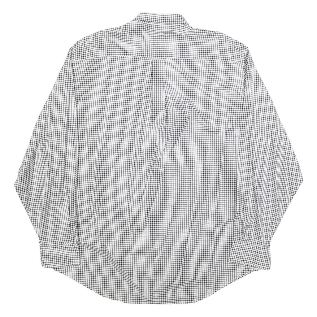 NAUTICA Mens White & Black Check Shirt 2XL Button-Down Collar Long Sleeve