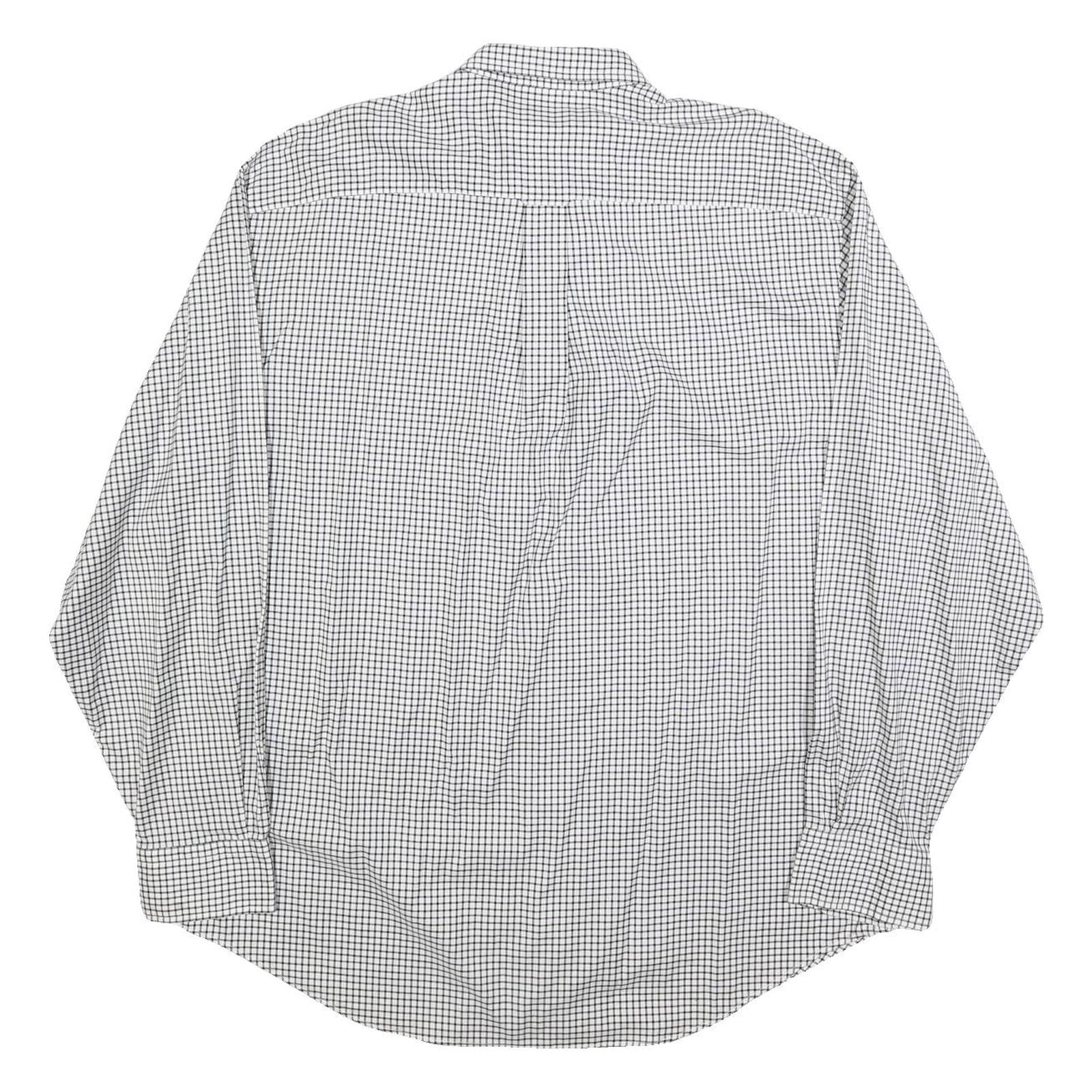 NAUTICA Mens White & Black Check Shirt 2XL Button-Down Collar Long Sleeve
