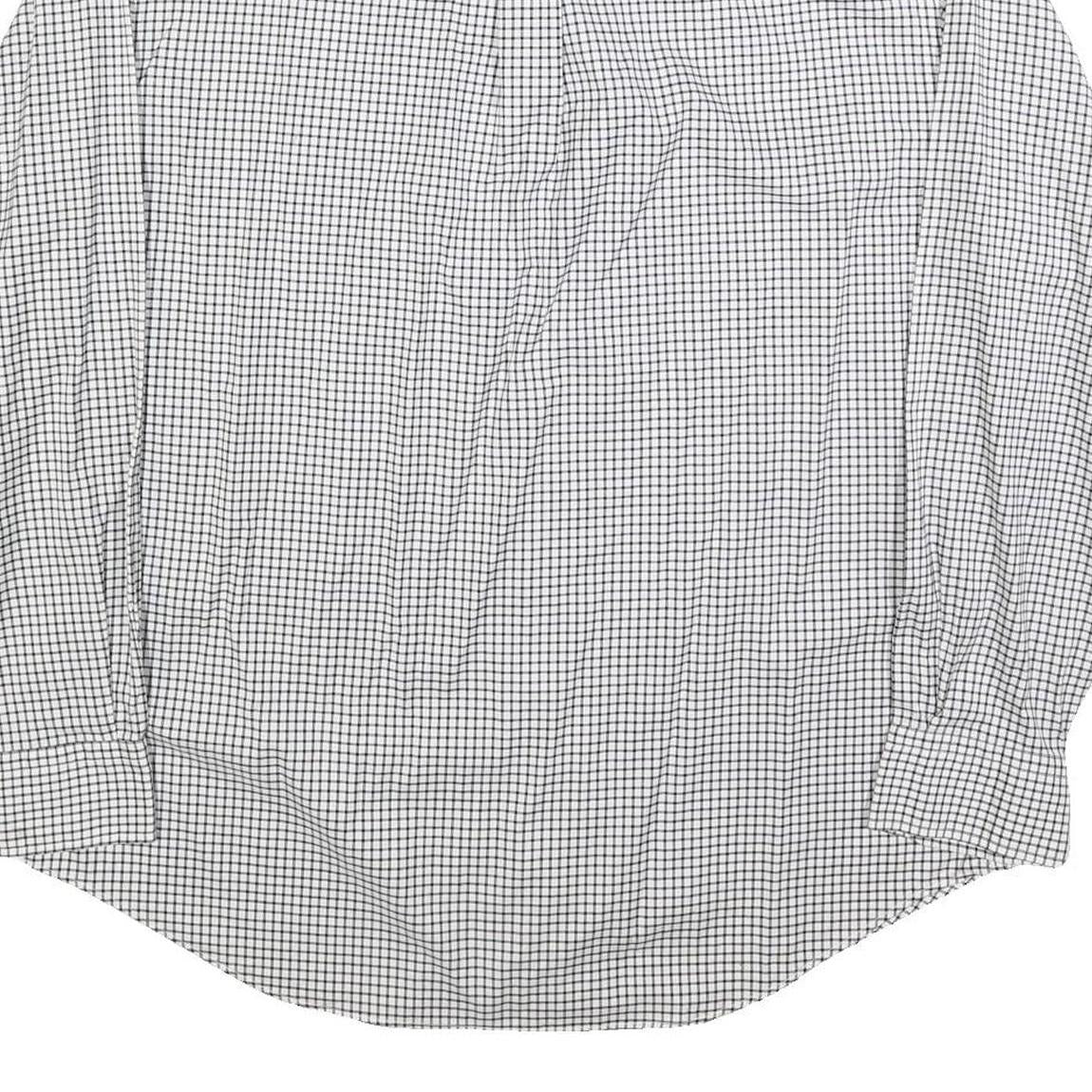 NAUTICA Mens White & Black Check Shirt 2XL Button-Down Collar Long Sleeve